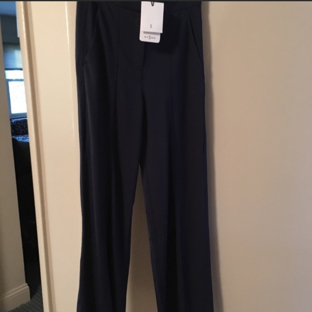 Kit and Ace Wide leg navy trousers